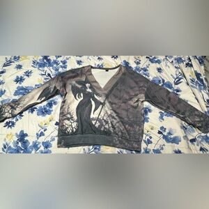 Gothic Graphic V-Neck Sweater